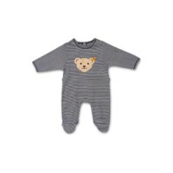 Steiff Baby Śpioszki w paski marine - niebieski - Gr.86. Niebieskie śpiochy niemowlęce Steiff, w paski, z bawełny, marine. Za 115,00 zł.