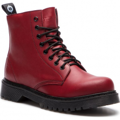 Trapery ALTERCORE - 651D Vegetarian Burgundy. Czerwone trapery damskie Altercore, ze skóry ekologicznej, klasyczne, bez obcasa, bez zapięcia. Za 349,00 zł.