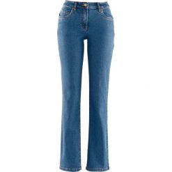 Dżinsy ze stretchem STRAIGHT, bestsellery bonprix niebieski. Niebieskie jeansy damskie bonprix. Za 84,99 zł.