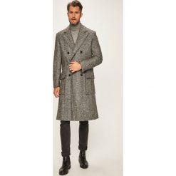 Calvin Klein - Płaszcz. Szare płaszcze męskie Calvin Klein, bez wzorów, z bawełny, klasyczne, bez kaptura. W wyprzedaży za 1249,00 zł.