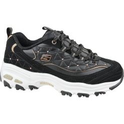 Skechers D'Lites 13087-BKRG 37,5 Czarne. Czarne buty sportowe damskie Skechers, bez wzorów, ze skóry, sportowe. W wyprzedaży za 249,99 zł.