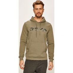 Adidas - Bluza. Zielone bluzy męskie Adidas, xl, z nadrukiem, z bawełny, z kapturem, bez rękawów, z kapturem. Za 229,90 zł.