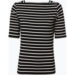 Comma - T-shirt damski, czarny. Czarne t-shirty damskie marki comma, w paski, eleganckie, z dekoltem karo. Za 159,95 zł.