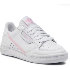 Buty adidas - Continental 80 W G27722 Ftwwht/Trupnk/Clpink. Białe buty sportowe damskie Adidas, na co dzień, bez wzorów, ze skóry, bez obcasa, bez zapięcia. Za 399,00 zł.