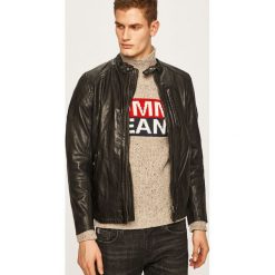 Pepe Jeans - Kurtka skórzana Donovan. Czarne płaszcze męskie Pepe Jeans, s, bez wzorów, z bawełny, krótkie, bez kaptura. Za 1149,00 zł.