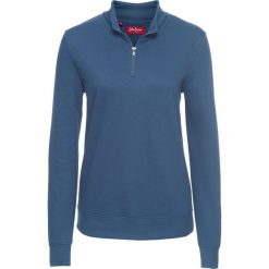 Bluza z zamkiem, długi rękaw bonprix niebieski dżins. Niebieskie bluzy rozpinane damskie bonprix, z długim rękawem, długie. Za 54,99 zł.