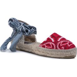 Espadryle MANEBI - Flat Valenciana F 9.4 P0 Red Grey Bandana. Czerwone espadryle damskie Manebi, bez wzorów, z tworzywa sztucznego, bez obcasa. Za 399,00 zł.
