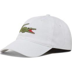 Czapka z daszkiem LACOSTE - RK4711 Blanc 001. Białe czapki męskie Lacoste, bez wzorów, z bawełny. Za 229,00 zł.