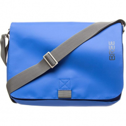 Torebka "Punch 49" w kolorze niebieskim - 38 x 28 x 8 cm. Niebieskie torby na laptopa marki BREE, w paski, z materiału. W wyprzedaży za 181,95 zł.