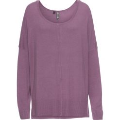 Swetry oversize damskie: Sweter dzianinowy oversize bonprix ciemny bez