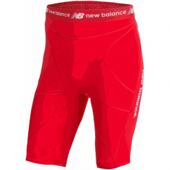 Szorty kompresyjne - MS710139HRD. Czerwone spodenki sportowe męskie marki New Balance, na jesień, s, z poliesteru, sportowe, na fitness i siłownię. W wyprzedaży za 129,99 zł.