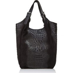 Torebki klasyczne damskie: Skórzana torebka w kolorze czarnym – 34 x 25 x 11 cm