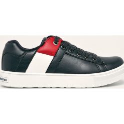 Tommy Hilfiger - Tenisówki. Niebieskie trampki chłopięce TOMMY HILFIGER, bez wzorów, z gumy, na sznurówki. W wyprzedaży za 239,90 zł.