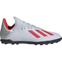 Buty piłkarskie adidas X 19.3 Tf Jr F35358. Białe buty sportowe męskie Adidas, z gumy, bez zapięcia, do piłki nożnej. W wyprzedaży za 269,00 zł.