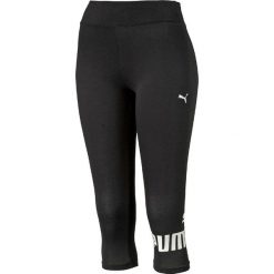 Legginsy sportowe 3/4. Czarne legginsy sportowe damskie Puma, xs, z napisami, z elastanu. Za 100,76 zł.