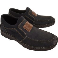 RIEKER 05352-03 black, półbuty męskie. Czarne półbuty męskie Rieker, bez wzorów, ze skóry, bez zapięcia. Za 269,90 zł.