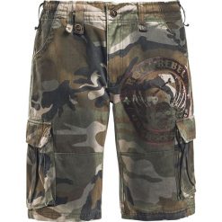 Rock Rebel by EMP Army Vintage Shorts Krótkie spodenki kamuflaż. Szare spodenki i szorty męskie marki Rock Rebel by EMP, s, z nadrukiem, vintage, krótkie. Za 164,90 zł.