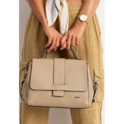Torebka skórzana kuferek Rovicky TD-025G beżowa - Beż. Brązowe kuferki damskie ROVICKY, bez wzorów, ze skóry, eleganckie, bez dodatków. Za 284,99 zł.