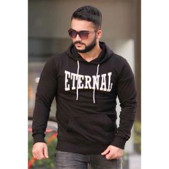 Bluza męska EDGAR BLACK. Czarne bluzy męskie Bluza męska EDGAR BLACK, s, bez wzorów, z kapturem, bez rękawów, z kapturem. W wyprzedaży za 99,00 zł.