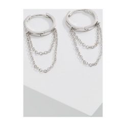 Kolczyki damskie: CZ by Kenneth Jay Lane SWAG CHAIN Kolczyki silvercoloured