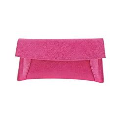 Kopertówki damskie: Skórzana kopertówka w kolorze różowym – (S)29 x (W)13 cm