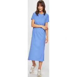 Polo Ralph Lauren - Sukienka. Niebieskie sukienki damskie Polo Ralph Lauren, na co dzień, s, bez wzorów, z bawełny, casualowe, z okrągłym kołnierzem, z krótkim rękawem, krótkie, midi, proste. W wyprzedaży za 399,90 zł.
