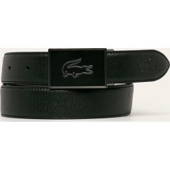 Lacoste - Pasek skórzany. Czarne paski męskie Lacoste, w paski, ze skóry. W wyprzedaży za 349,90 zł.