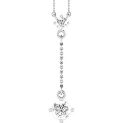 Naszyjniki damskie: Srebrny naszyjnik z diamentami – dł. 40 cm