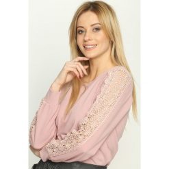 Bluzki damskie: Różowa Bluzka Floral Openwork