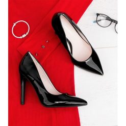 Czółenka damskie Ideal Shoes A-2927-2 Czarne. Czarne czółenka damskie Ideal Shoes, bez wzorów, z tworzywa sztucznego, na wysokim obcasie, na obcasie. Za 99,00 zł.