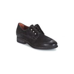 Derby Airstep / A.S.98 LENA. Czarne półbuty damskie marki Airstep / A.S.98, bez wzorów, ze lnu, bez obcasa, bez zapięcia. Za 615,20 zł.