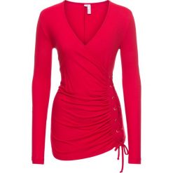 Top ze sznurowaniem bonprix magenta. Fioletowe bluzki damskie marki bonprix, bez wzorów, bez kołnierzyka, bez rękawów. Za 89,99 zł.