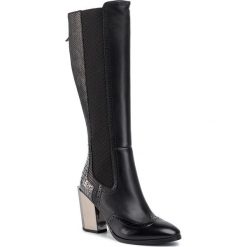 Kozaki UNITED NUDE - Tetra 104950116 Black. Czarne kozaki damskie United Nude, ze skóry, bez obcasa, bez zapięcia. W wyprzedaży za 919,00 zł.