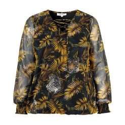Zhenzi Bluzka Ulla czarny we wzory female czarny/ze wzorem 58/60 (XXL). Czarne bluzki damskie Zhenzi, s, bez wzorów, z szyfonu, eleganckie, z dekoltem w serek, bez rękawów. Za 189,00 zł.