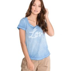 Tom Tailor Koszulka Niebieski. Niebieskie t-shirty damskie Tom Tailor, m, bez wzorów, z bawełny, bez kołnierzyka. Za 102,95 zł.