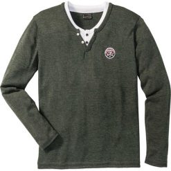 Swetry klasyczne męskie: Sweter Regular Fit bonprix oliwkowy melanż