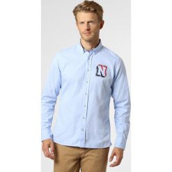 Nils Sundström - Koszula męska, niebieski. Niebieskie koszule męskie Nils Sundström, s, bez wzorów, z bawełny, eleganckie, bez kołnierzyka, bez rękawów. Za 179,95 zł.