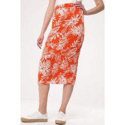 Pomarańczowa Spódnica Tracing. Pomarańczowe spódniczki damskie Born2be, xl, bez wzorów, z dzianiny, midi. Za 49,99 zł.