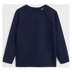 Mango Kids - Sweter dziecięcy Peter 80-104 cm. Szare swetry chłopięce Mango Kids, bez wzorów, z bawełny, z okrągłym kołnierzem. Za 59,90 zł.