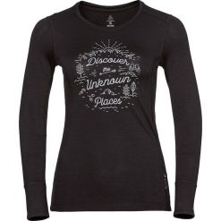 Koszulka "Alliance" w kolorze czarnym. Czarne bluzki damskie marki Odlo Women, xs, z nadrukiem, z wełny, z okrągłym kołnierzem. W wyprzedaży za 154,95 zł.