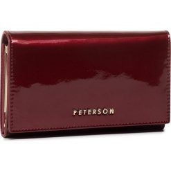 Duży Portfel Damski PETERSON - 466-09-03-07 Bordowy. Czerwone portfele damskie Peterson, bez wzorów, ze skóry. Za 139,00 zł.