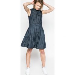 G-Star Raw - Sukienka. Niebieskie sukienki damskie G-Star RAW, na co dzień, s, bez wzorów, z elastanu, retro, bez kołnierzyka, bez rękawów, mini, rozkloszowane. W wyprzedaży za 359,90 zł.
