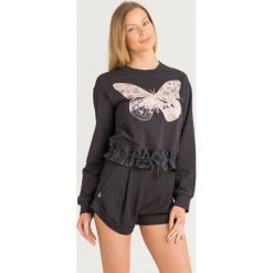 BLUZA Twinset. Czarne bluzy damskie Twinset, s, z aplikacjami, z bawełny, bez rękawów, bez kaptura. Za 538,30 zł.