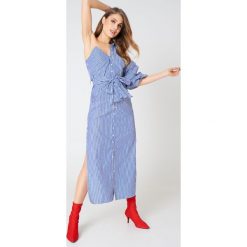 Sukienki hiszpanki: Hot & Delicious Sukienka midi z odkrytym ramieniem – Navy