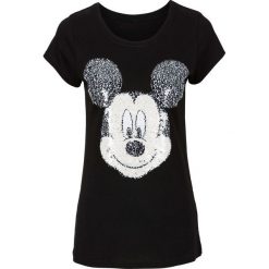 Shirt z obracanymi cekinami bonprix czarny. Czarne bluzki damskie marki bonprix, m, z aplikacjami, bez kołnierzyka, bez rękawów. Za 79,99 zł.