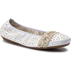 Baleriny RIEKER - 41466-81 Weiss. Białe baleriny damskie Rieker, z materiału, klasyczne. Za 189,00 zł.