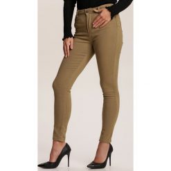Beżowe Spodnie Skinny Eliteia. Brązowe spodnie damskie Renee, bez wzorów. Za 89,99 zł.