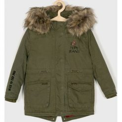 Pepe Jeans - Parka dziecięca Aideen 122-180 cm. Zielone kurtki dziewczęce Pepe Jeans, bez wzorów, z elastanu, długie, z kapturem. W wyprzedaży za 299,90 zł.