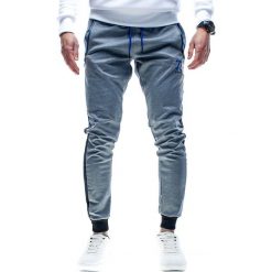 Spodnie męskie dresowe szare Recea. Szare spodnie męskie Recea, na co dzień, s, bez wzorów, z bawełny, sportowe. Za 44,99 zł.