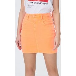 Jeansowa mini spódnica - Pomarańczowy. Pomarańczowe spódniczki damskie Sinsay, bez wzorów, z jeansu, mini. Za 49,99 zł.